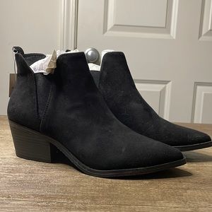 Black Suede Point Booties